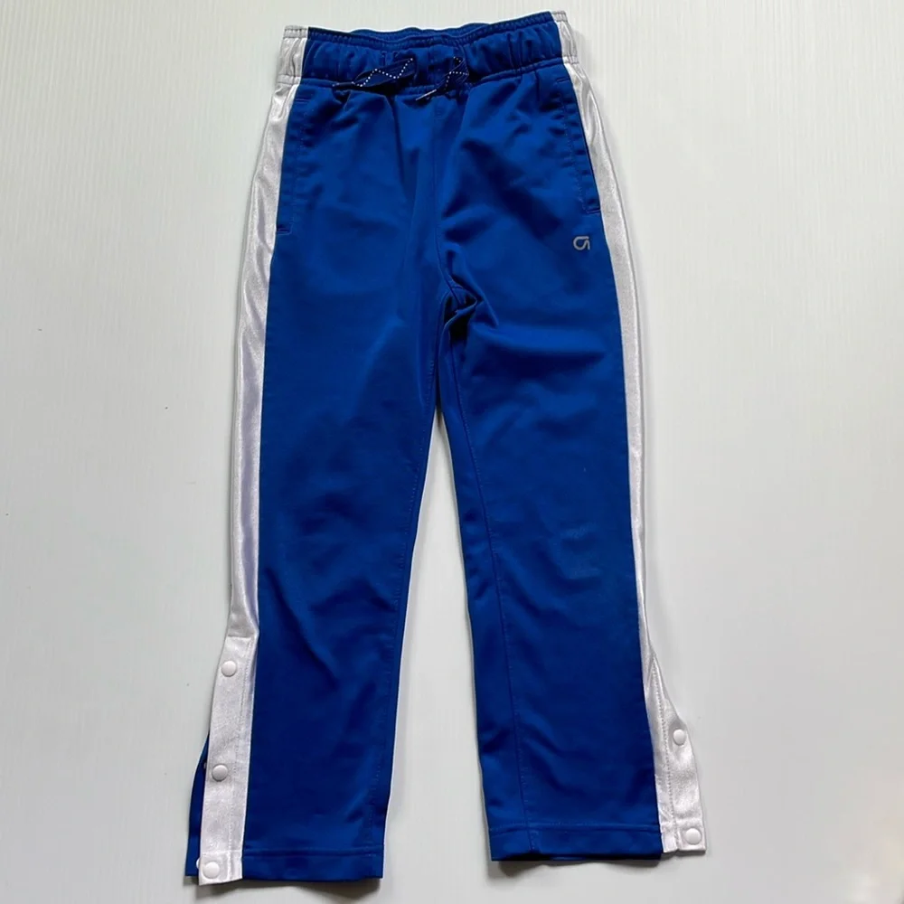 GapFit go dry royal blue track pants. White side stripe with 3 snaps. Size 6